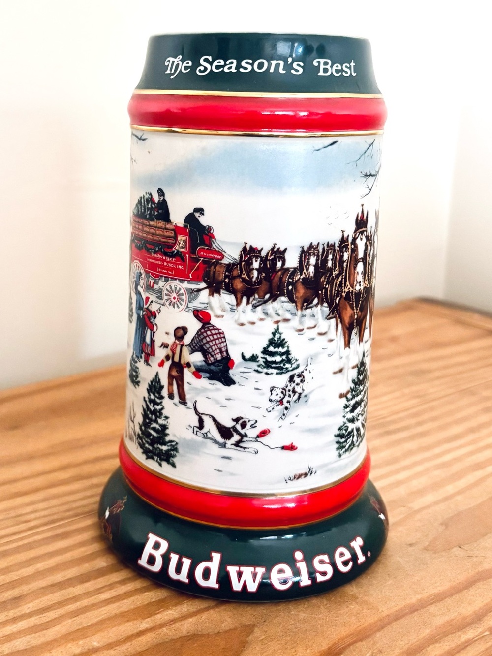 💥 VTG 1991 Budweiser Holiday Clydesdale “The Season’s Best” Vase